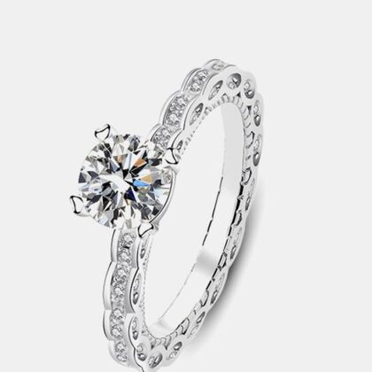 1 Carat Moissanite 925 Sterling Silver Ring