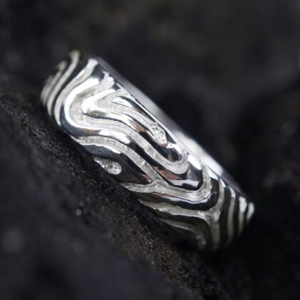 Men Silver Engagement Ring Western